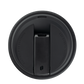 Overhead shot of Puffco black and white coffee cup pipe with closed mouthpiece 