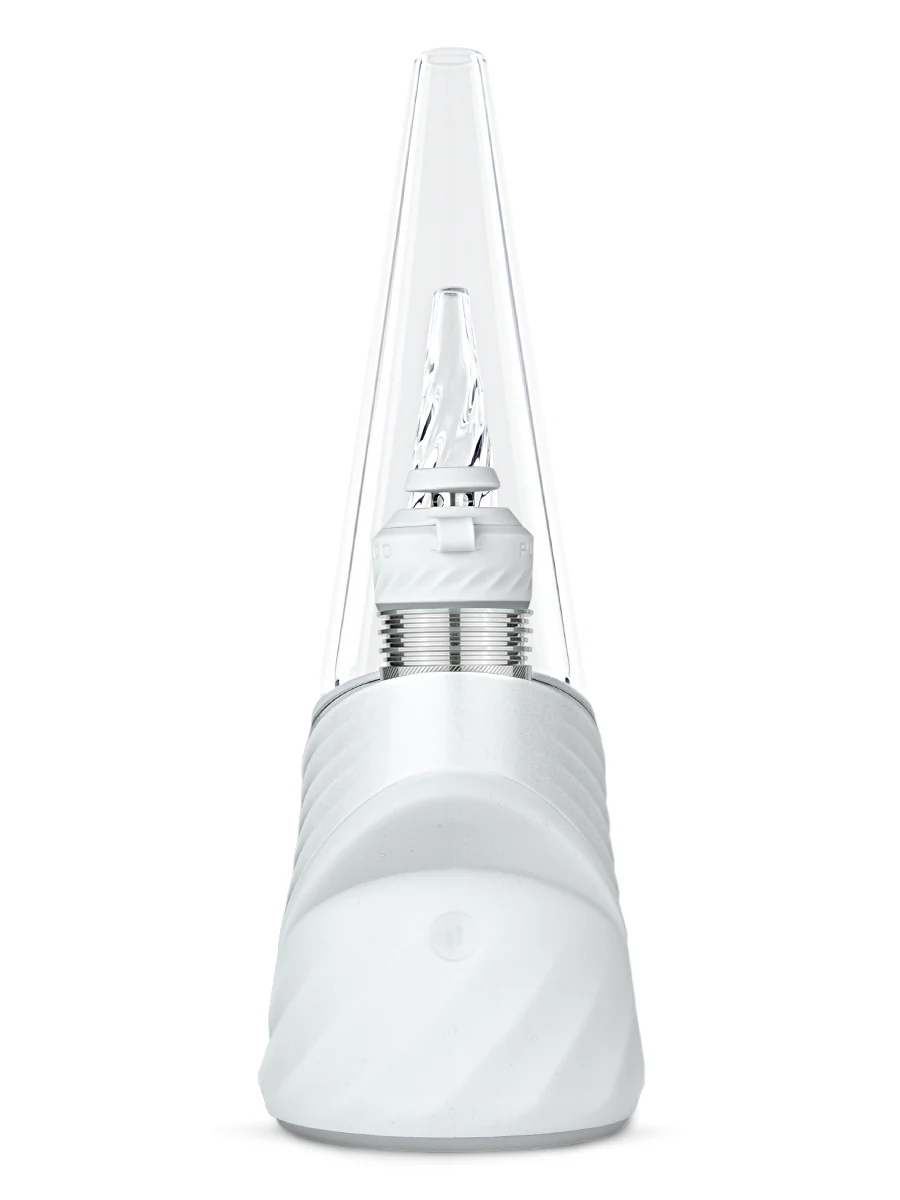 front angle of Puffco Peak Pro white high tech dab rig
