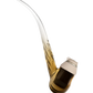  Side shot of Puffco brown glass wizard pipe with desert beige base 