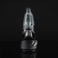 Front shot of of Ryan Fitt recycler glass peak pro on black dab rig against black backdrop