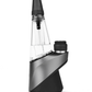 Side shot of Puffco Peak Pro travel glass connected to black and gray rig