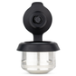 Front shot of black Proxy carb cap with top open attached to silver chamber