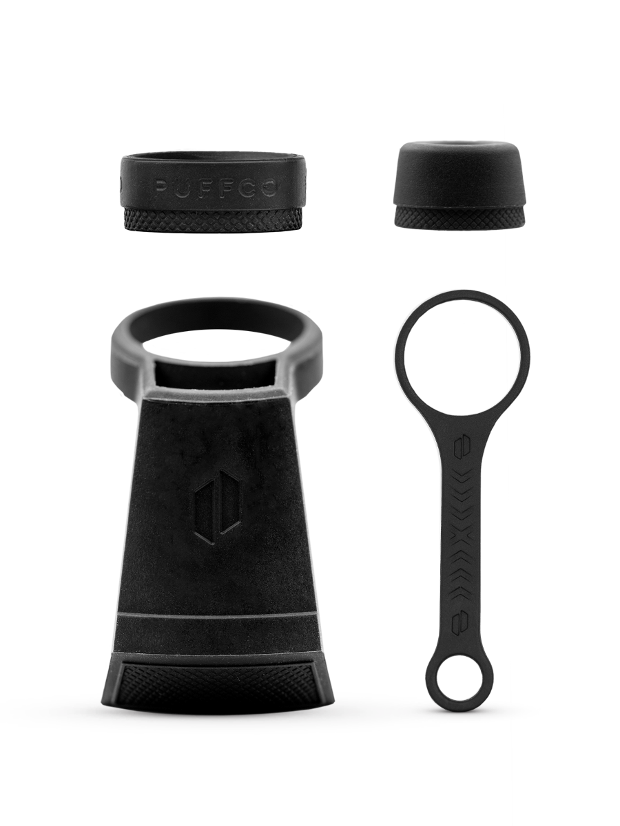 Black Peak travel pack accessories including chamber jacket and tether, silicone backpack, and splash pack
