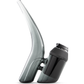  Side shot of Puffco black glass travel bubbler with black base