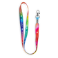 Tie dye lanyard folded in half against white backdrop