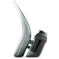  Side shot of Puffco black glass travel bubbler with black base